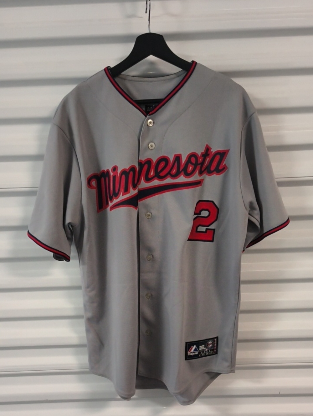 Vtg Majestic MLB Minnesota Twins Denard Span #2 Sewn Baseball Jersey Size L